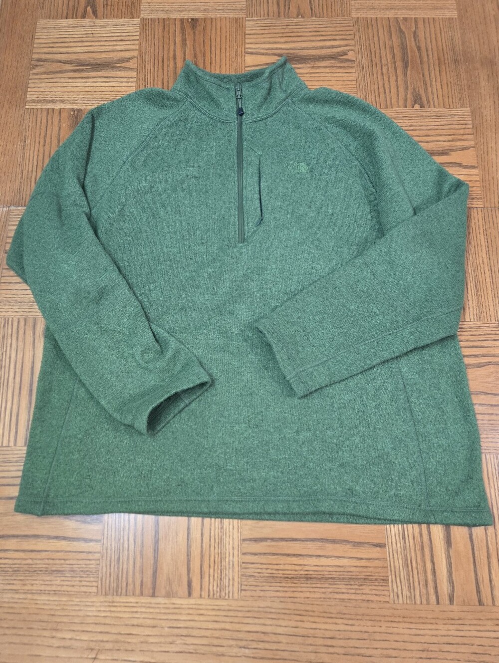 Mens XXL Green North Face Quarter Zip